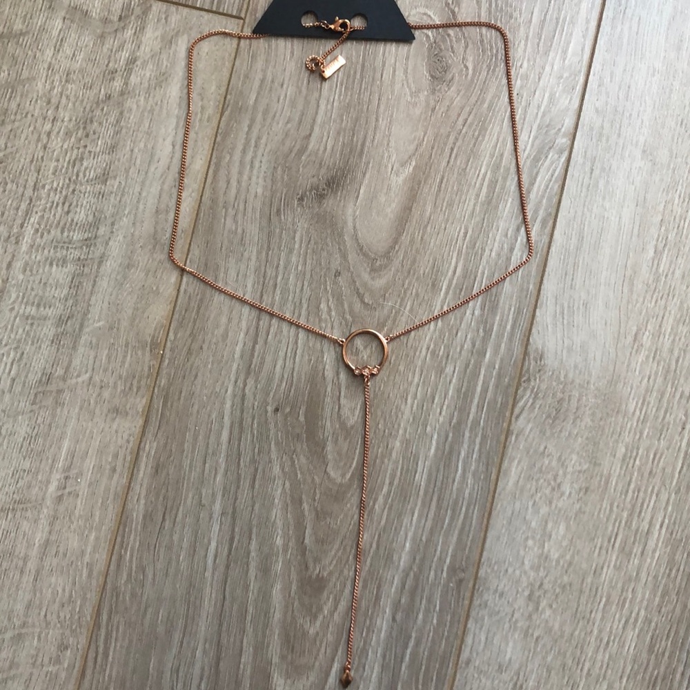 Long rose gold necklace